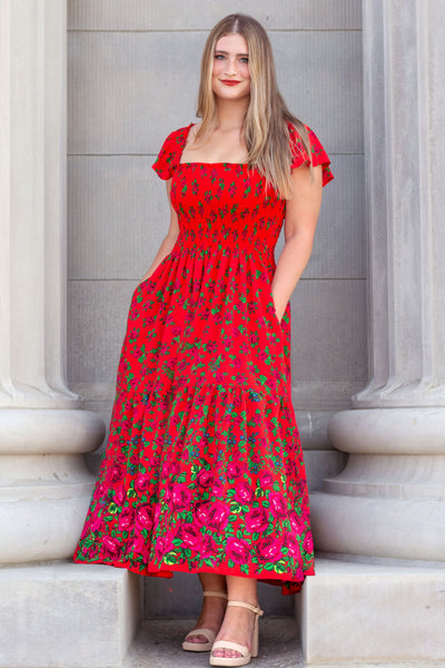 Dagmara Red Folk Dress