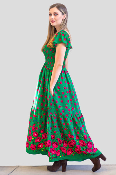 Dagmara Green Folk Dress