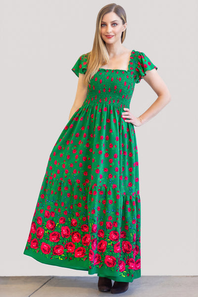 Dagmara Green Folk Dress