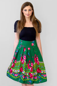 Annette Slavic Green Folk Skirt