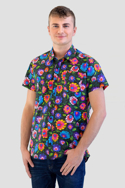 Adam Black Hawaiian Folk Shirt
