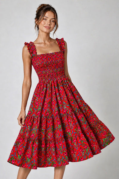 Aniela Red Rose Dress