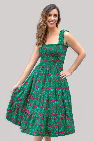 Aniela Green Rose Dress