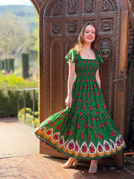 Tamara Green Folk Dress