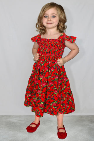 Madzia Girls' Red Folk Dress