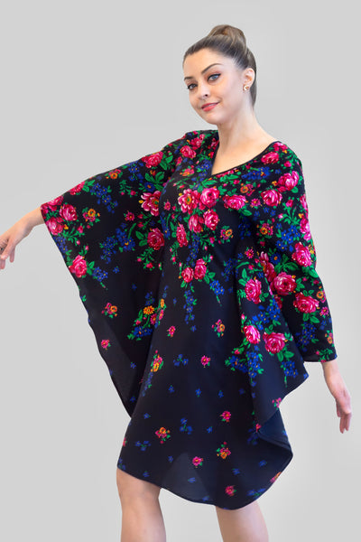 Helena Black Folk Dress