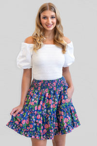 Marianna Blue Rose Skirt