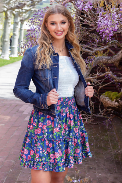 Marianna Blue Rose Skirt