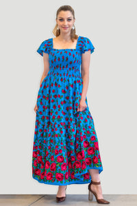 Dagmara Turquoise Folk Dress
