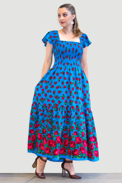 Dagmara Turquoise Folk Dress