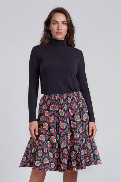 Mariola Black Folk Skirt