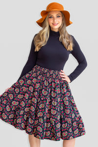 Mariola Black Folk Skirt