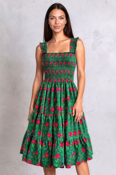 Aniela Green Rose Dress