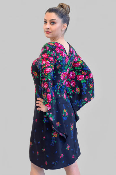 Helena Black Folk Dress