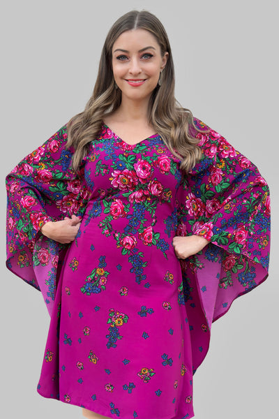 Helena Purple Folk Dress