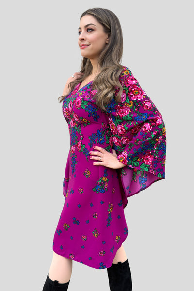 Helena Purple Folk Dress