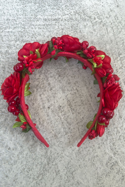 Red Poppy Folk Headband