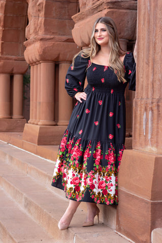 Cecylia Slavic Black Maxi Dress