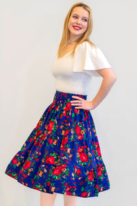 Maja Blue Midi Folk Skirt