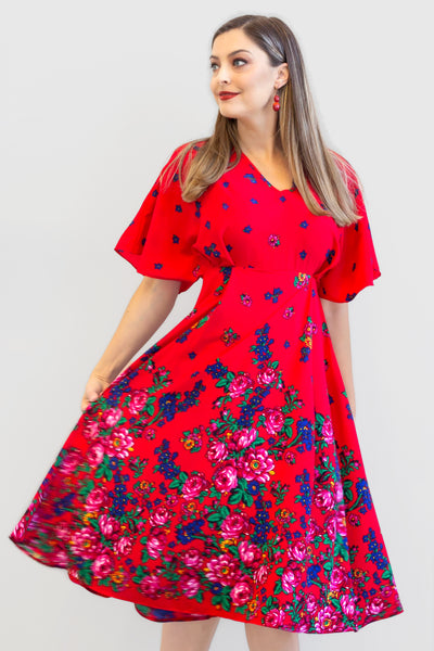 Stella Red Midi Dress