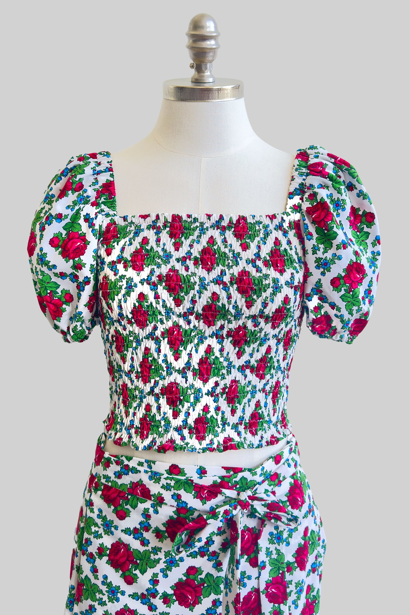 Martyna Smocked White Top