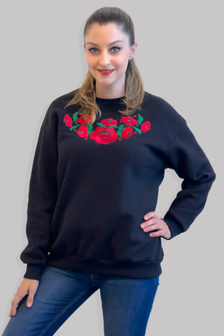 Embroidered Poppy Sweatshirt M/L