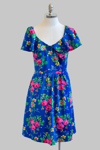 Justyna Kraków Blue Cotton Dress