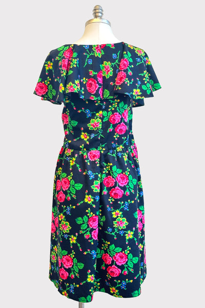 Justyna Kraków Black Cotton Folk Dress