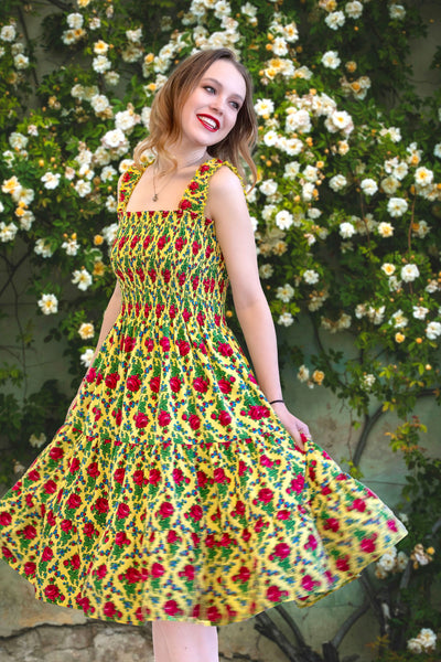 Aniela Yellow Rose Dress