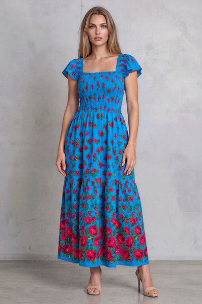 Dagmara Turquoise Folk Dress