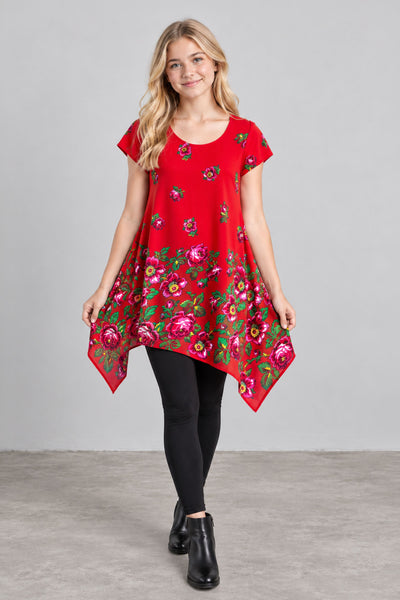 Hania Red Folk Tunic