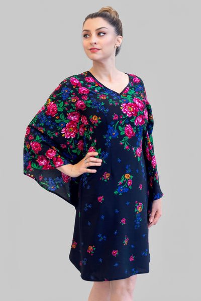 Helena Black Folk Dress