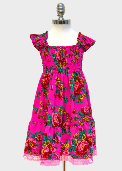 Jadzia Girls' Pink Folk Dress
