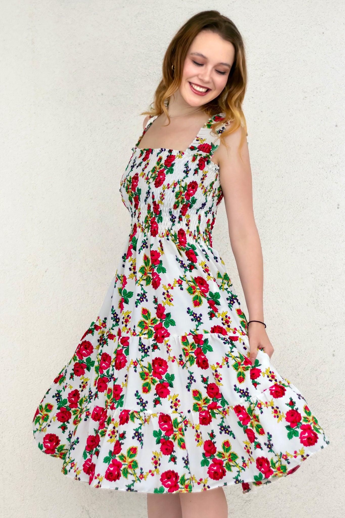Nela White Rose Dress