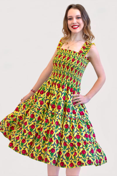 Aniela Yellow Rose Dress