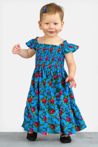 Madzia Girls' Turquoise Folk Dress