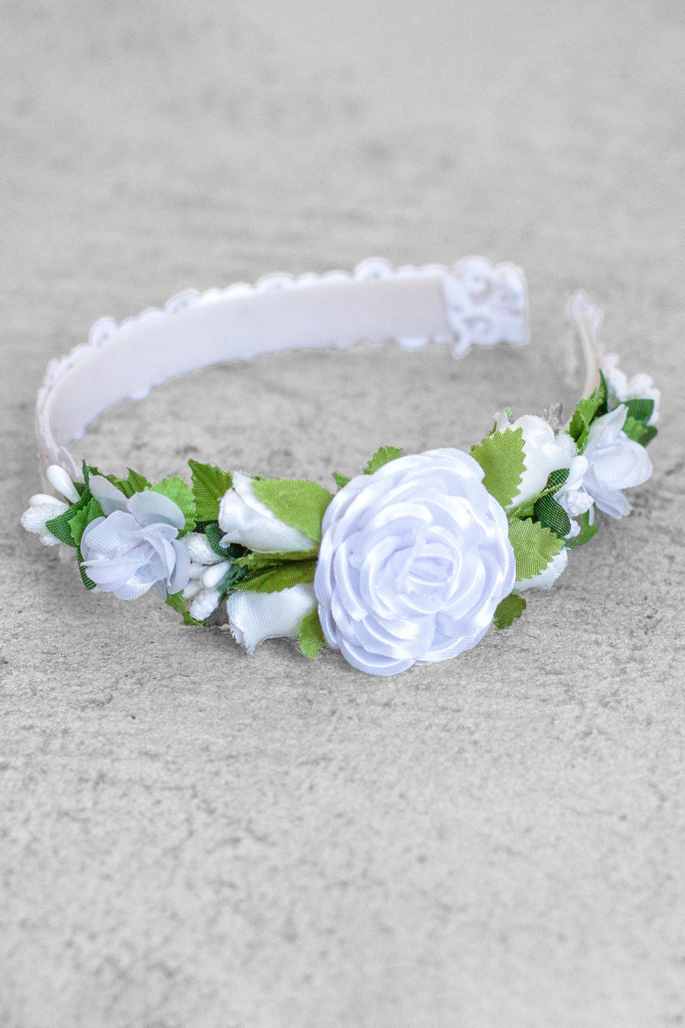 White Folk Flower Headband