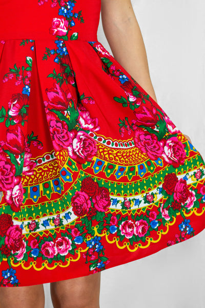Annette Slavic Red Folk Skirt