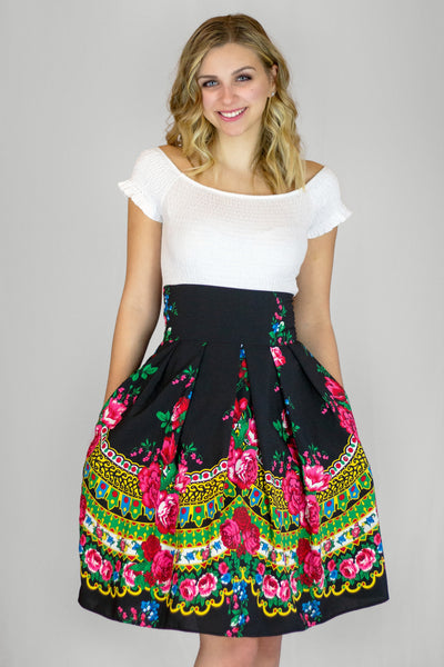 Annette Slavic Black Folk Skirt