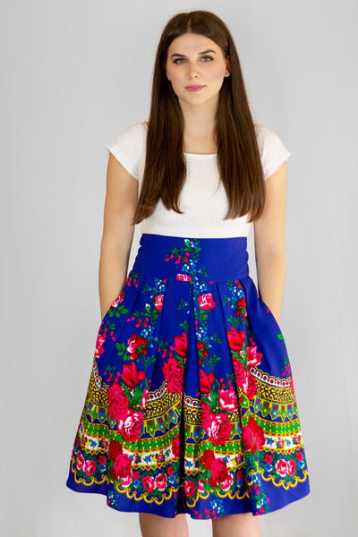 Annette Slavic Blue Folk Skirt