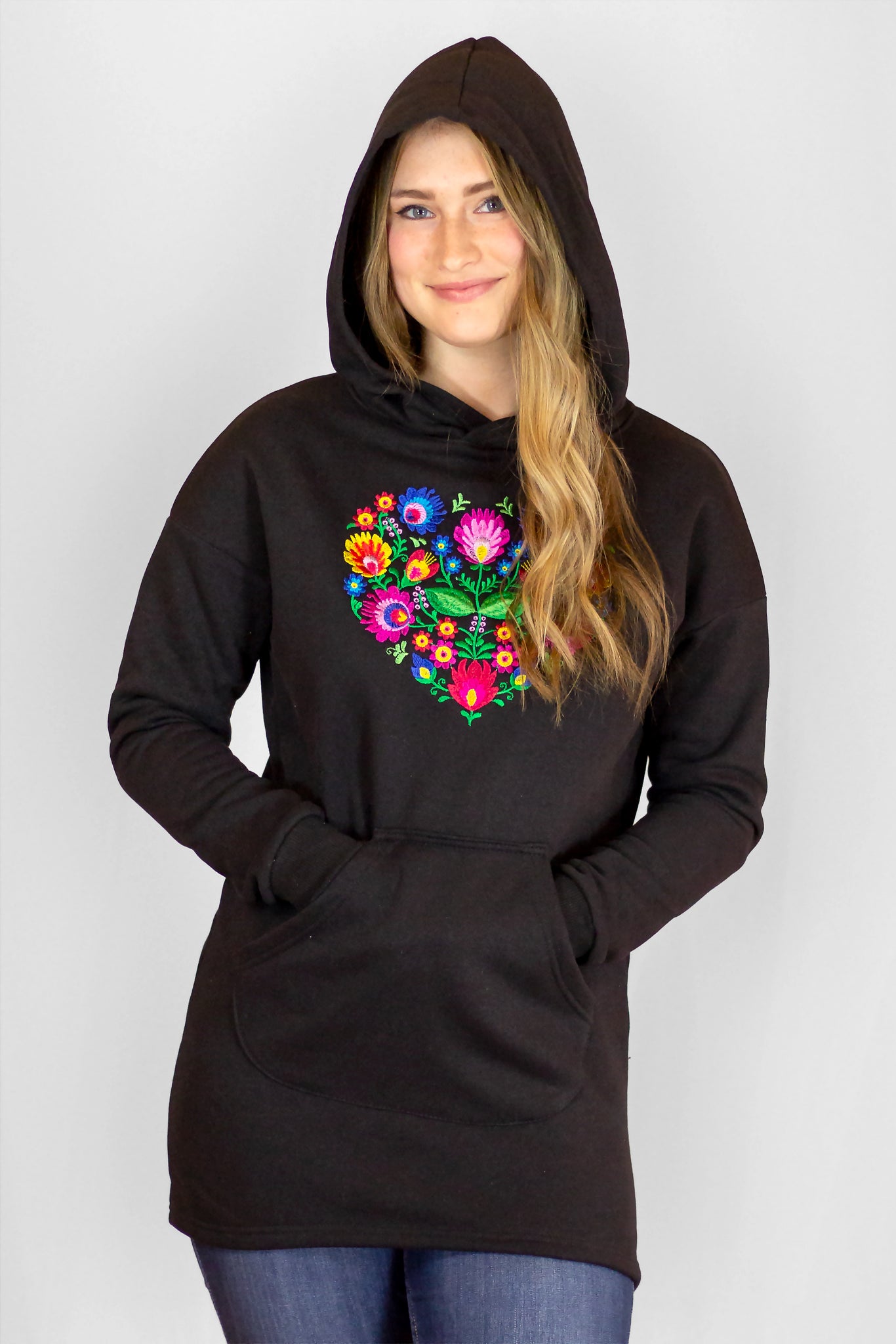 Blooming Heart Embroidered Hoodie