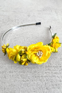 Yellow Metal Flower Headband