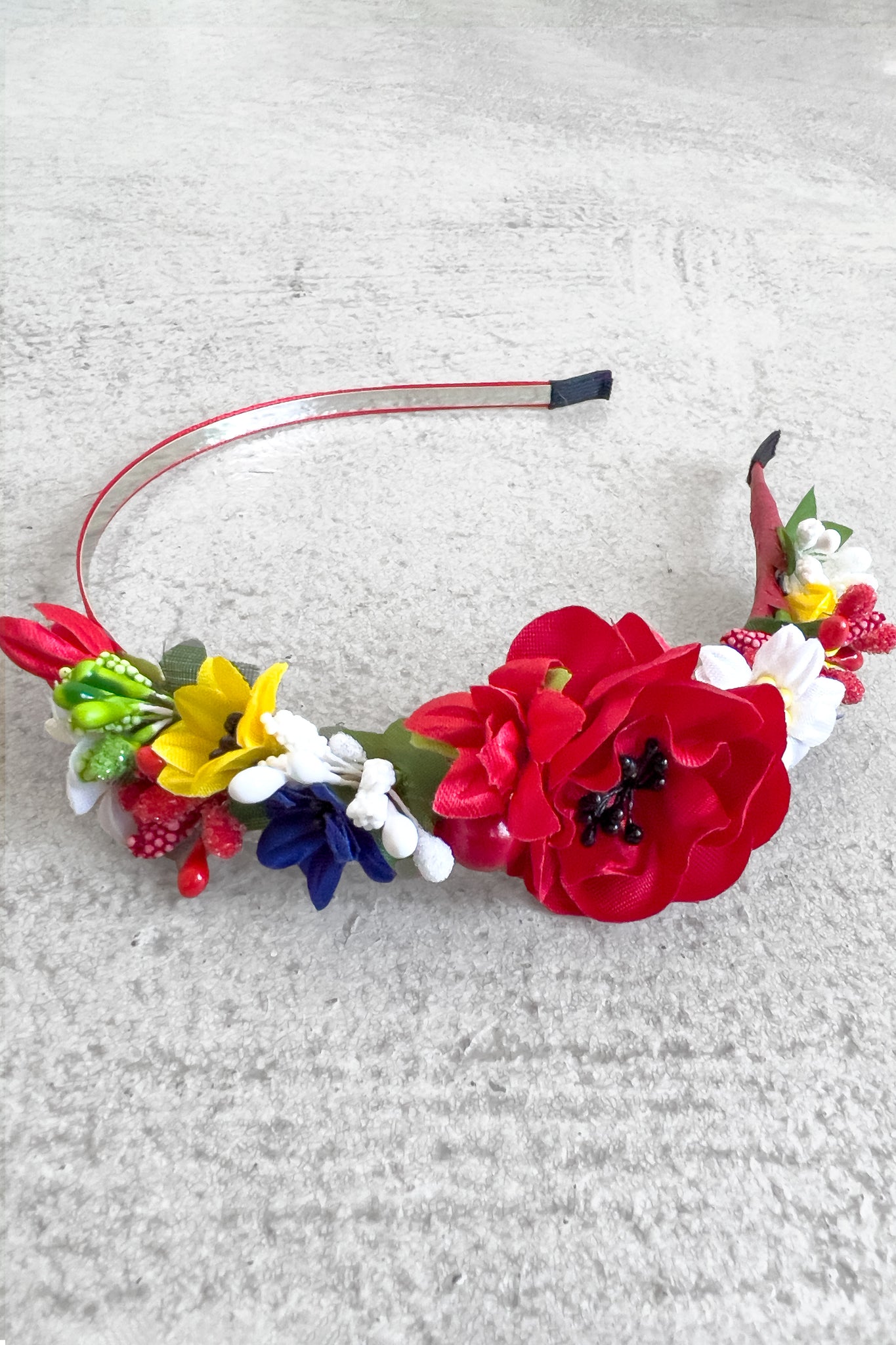 Multicolor Metal Flower Headband