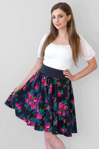 Ela Black Circle Skirt