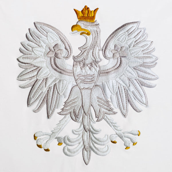 White Embroidered Polish Eagle Tee