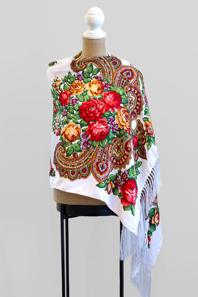 White Slavic Rectangle Scarf – Recultured Designs
