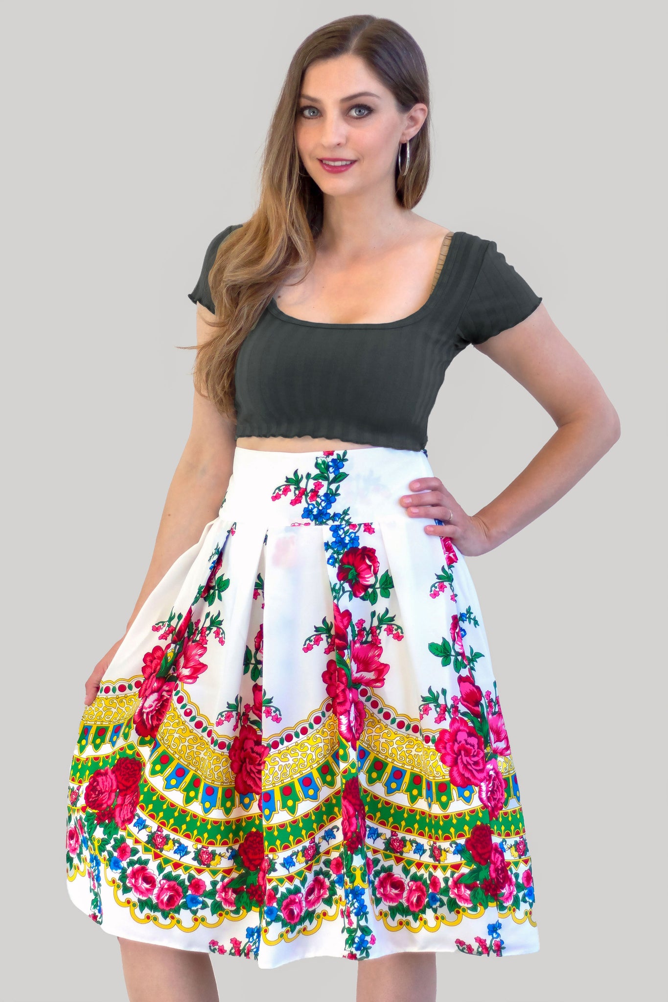 Annette Slavic White Folk Skirt